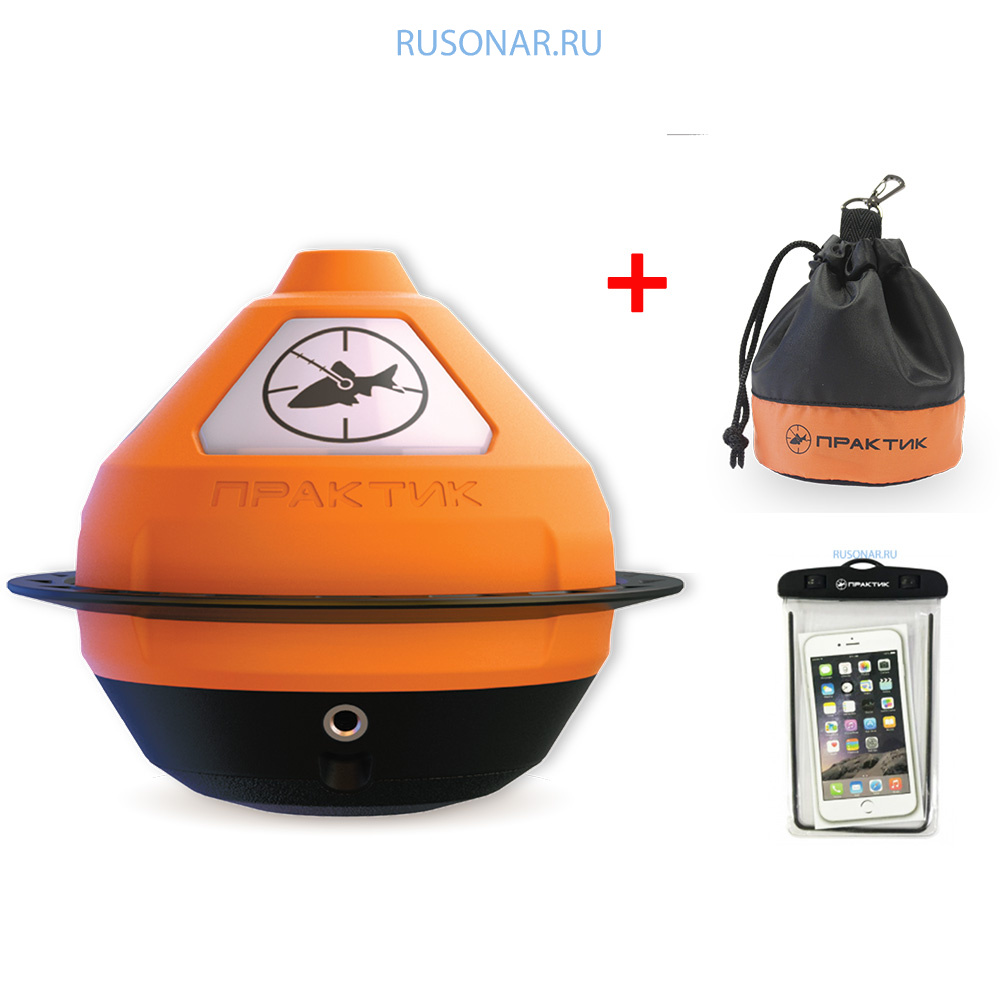 картинка Эхолот Практик 7 Wi-Fi + сумка для маяка + чехол для смартфона 